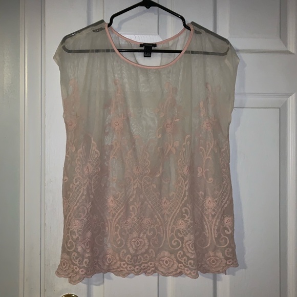 Forever 21 Tops - Forever 21 blush mesh top, size large Forever 21 Tops - Forever 21 blush mesh top, size large